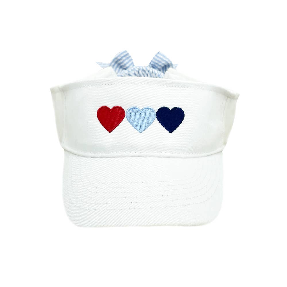 Patriotic Hearts Bow Visor (Youth-Junior)