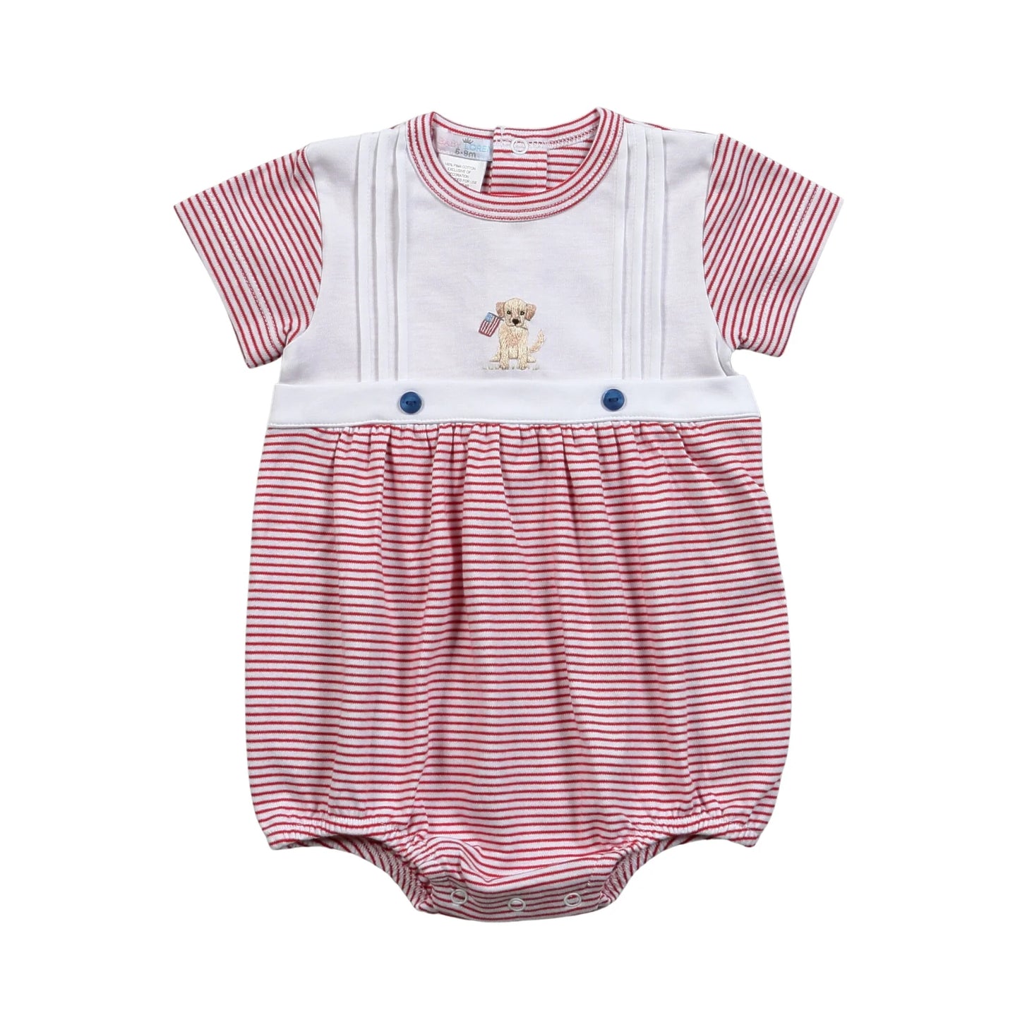 American Flag Hand Embroidered Boy Bubble