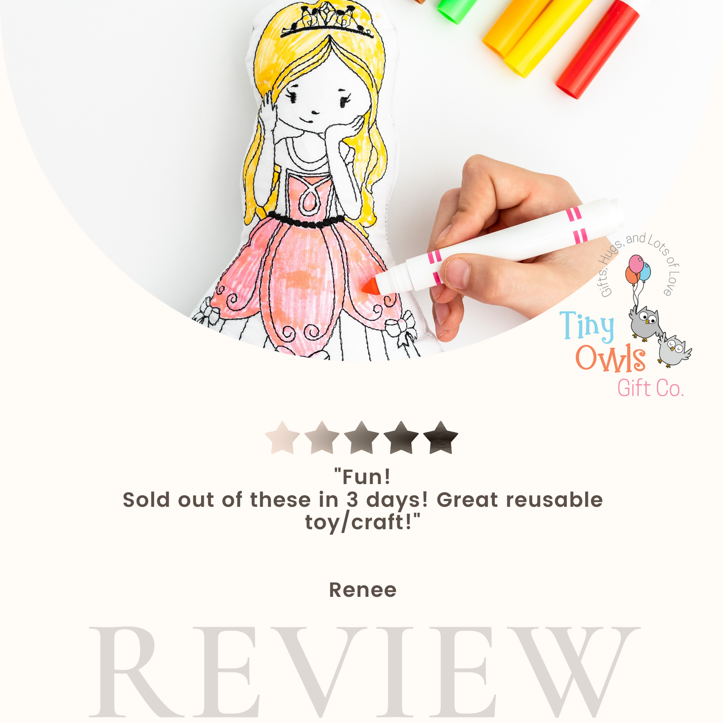 Princess Reusable Coloring Doll for Kids