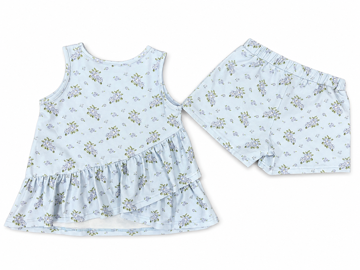 Rosie Ruffle Back Top with Susie Shorts-Waterbury Garden