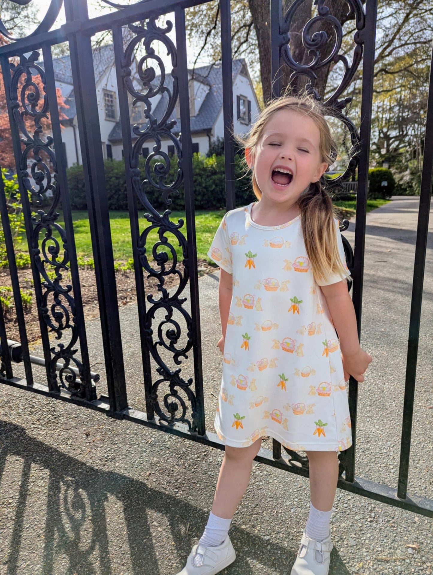 Charlotte Play Dress- Bunny Kisses & Carrot Wishes