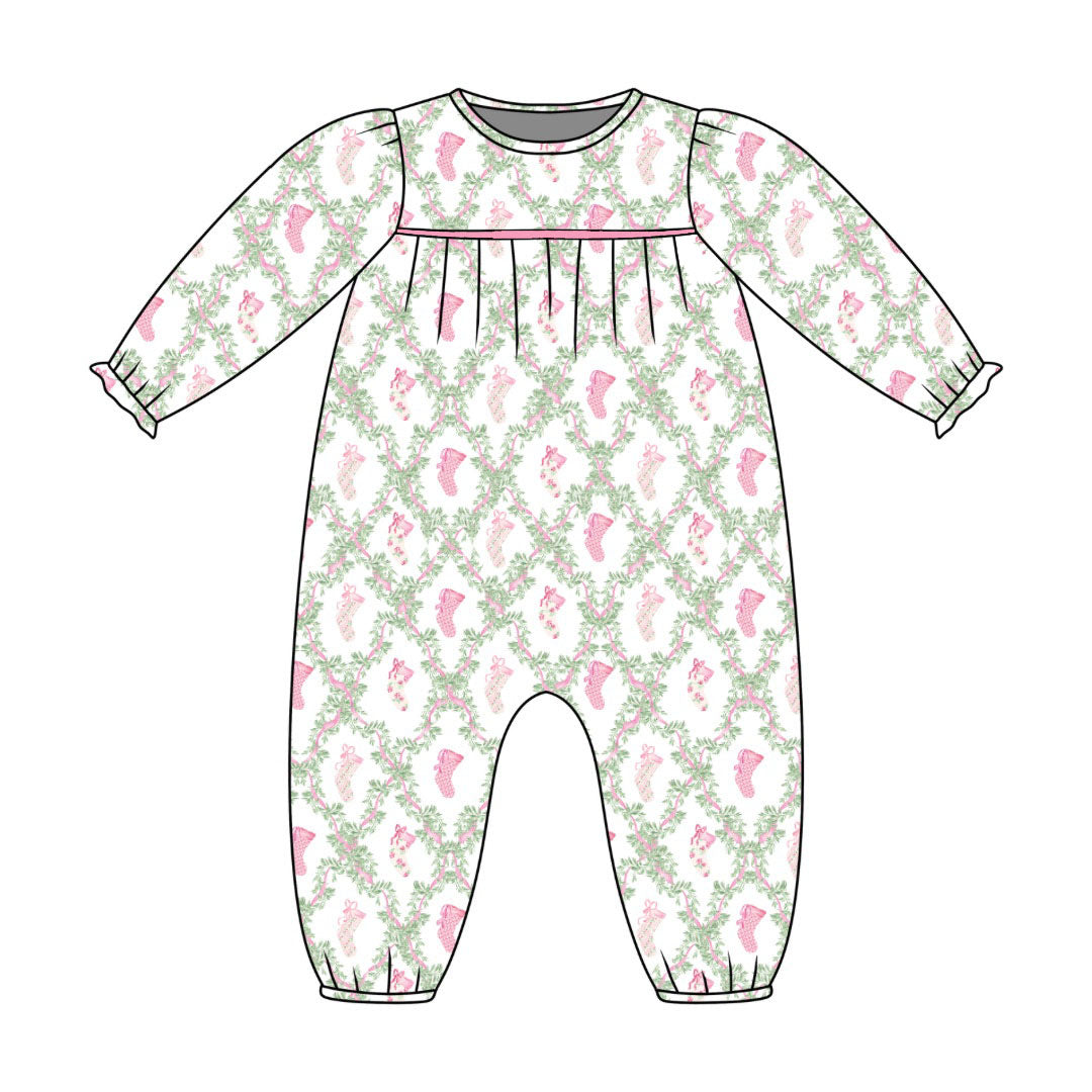 *PRE-ORDER* Ruthie Romper- Evergreen Bows