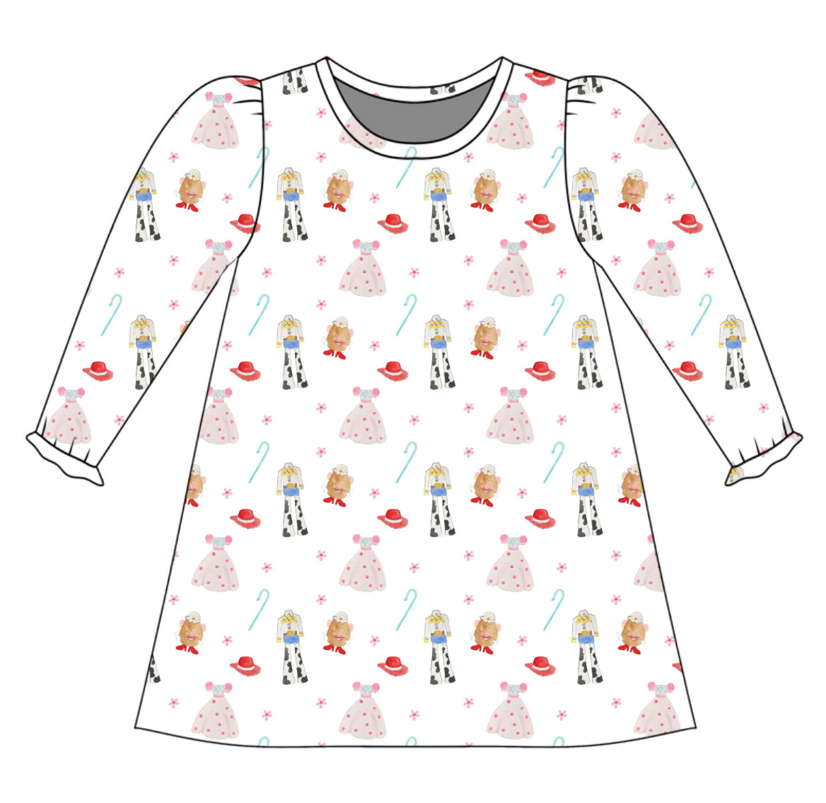 *PRE-ORDER* Charlotte Long Sleeve Play Dress- Sweetheart Corral