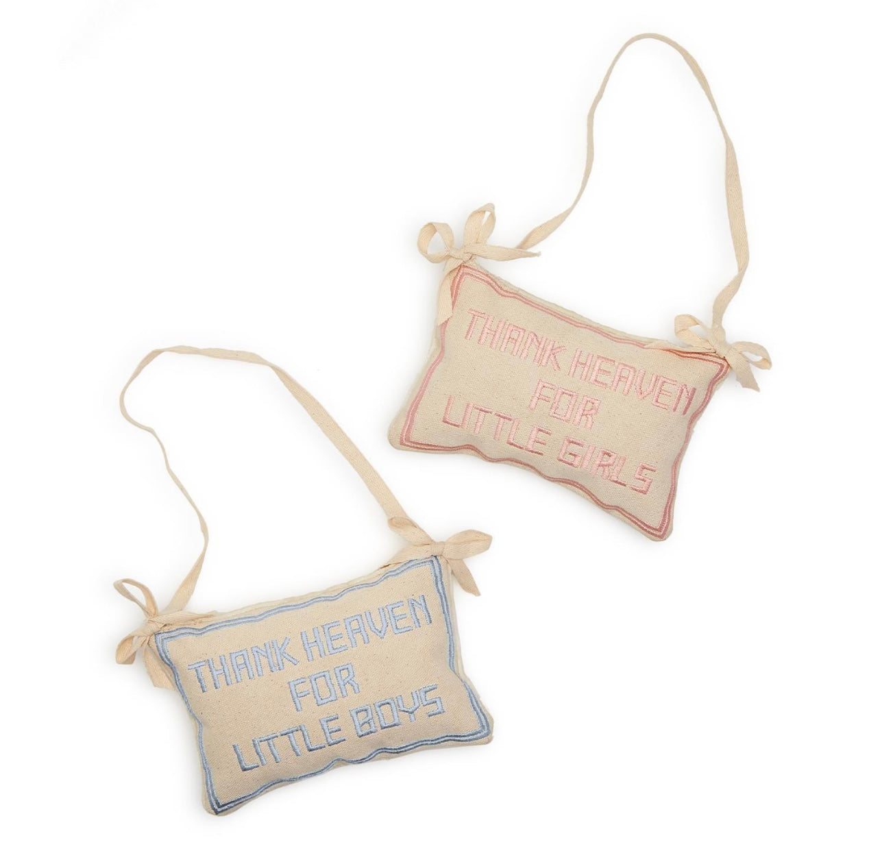 Thank Heaven Embroidered Pillow Door Hanger