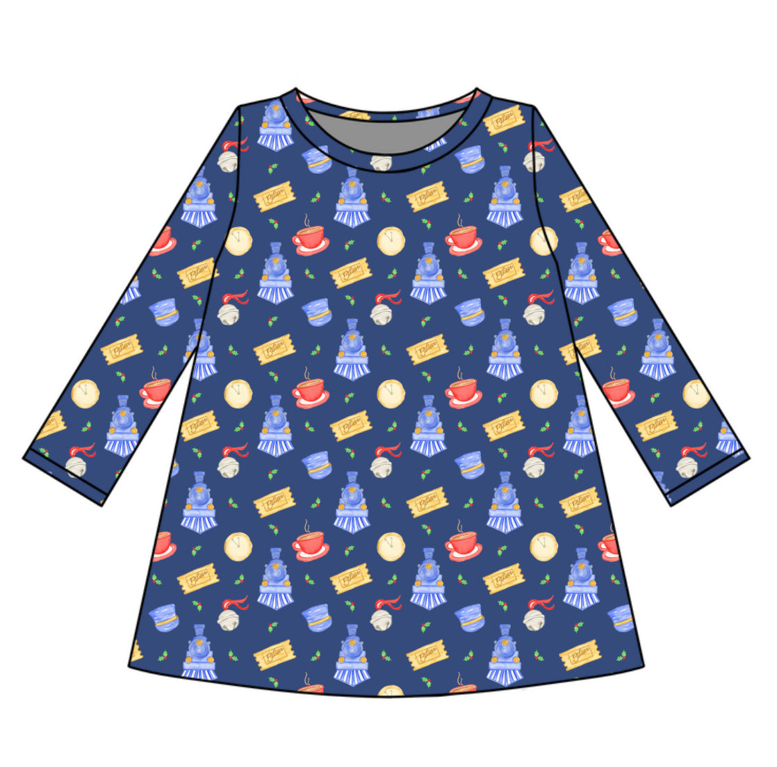 *PRE-ORDER* Charlotte Long Sleeve Play Dress- Polar Express