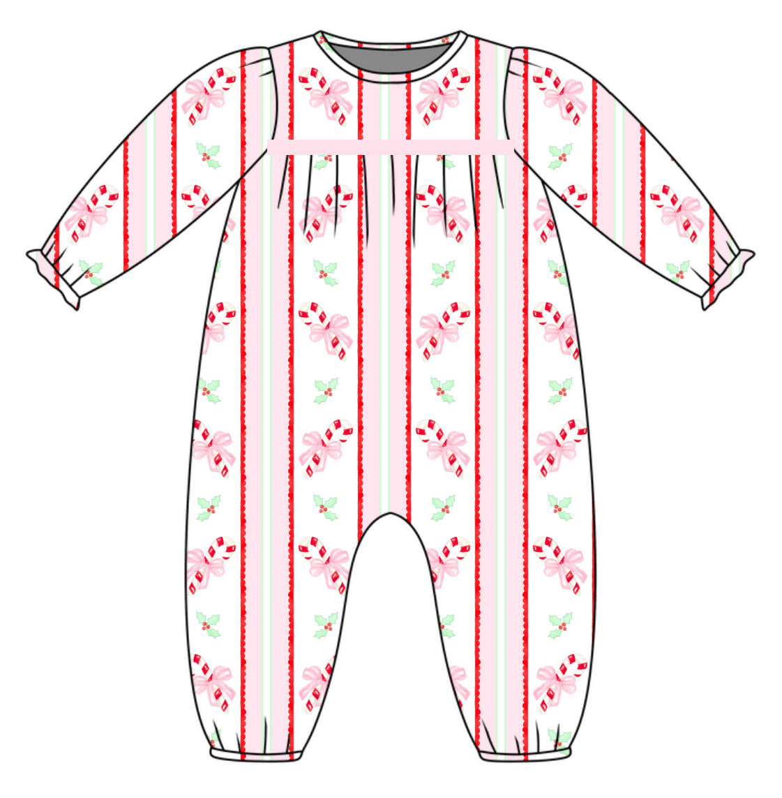 *PRE-ORDER* Ruthie Romper- Candy Cane Kisses (Pennington Bay Pink)
