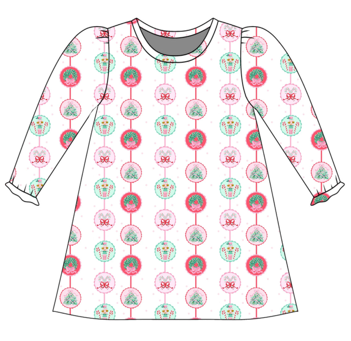 *PRE-ORDER* Charlotte Long Sleeve Play Dress- Tinselwood Hall