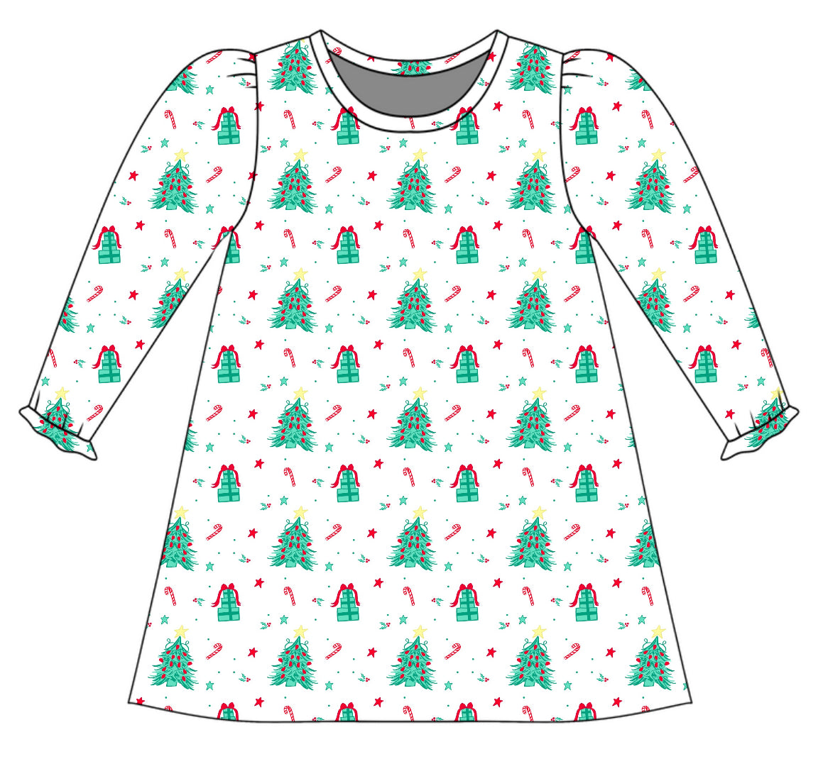 *PRE-ORDER* Charlotte Long Sleeve Play Dress- Classic Christmas