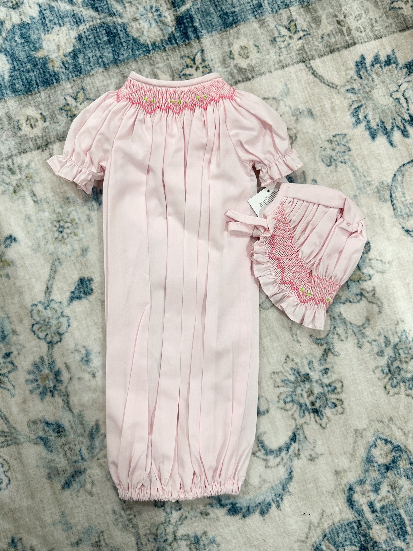 18” Doll Dress with Bonnet- Pink
