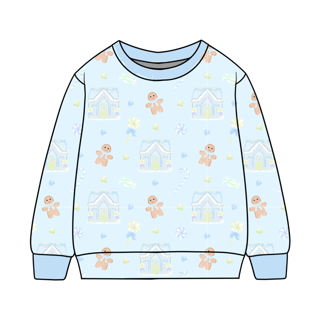 *PRE-ORDER* Campbell Crewneck- Candyland Dreams in Baltic Blue
