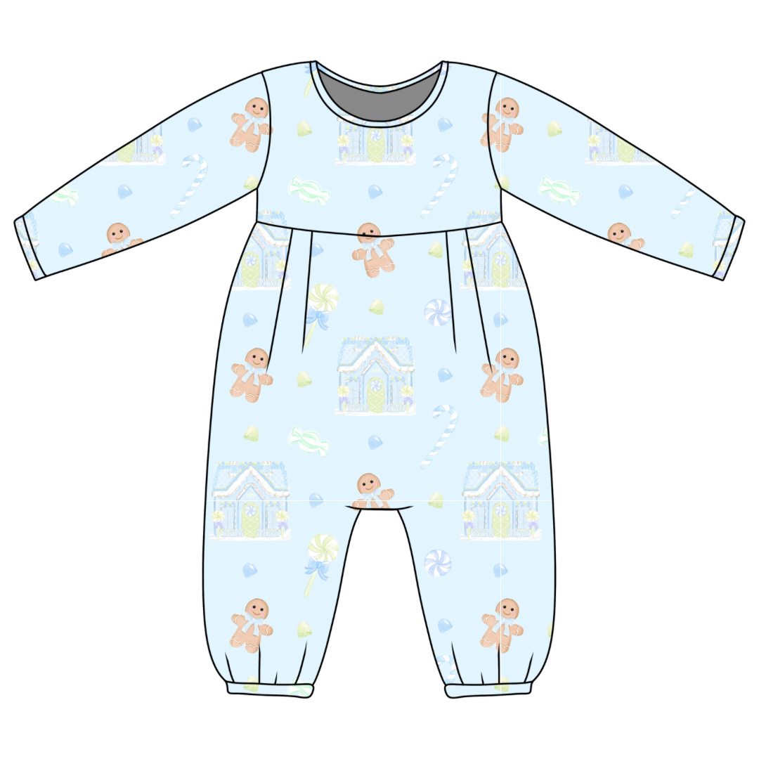 *PRE-ORDER* James Romper- Candyland Dreams in Baltic Blue
