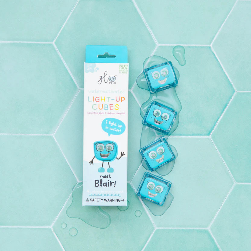 Glo Pals Light Up Cube Bath Toys - Blair (Blue)