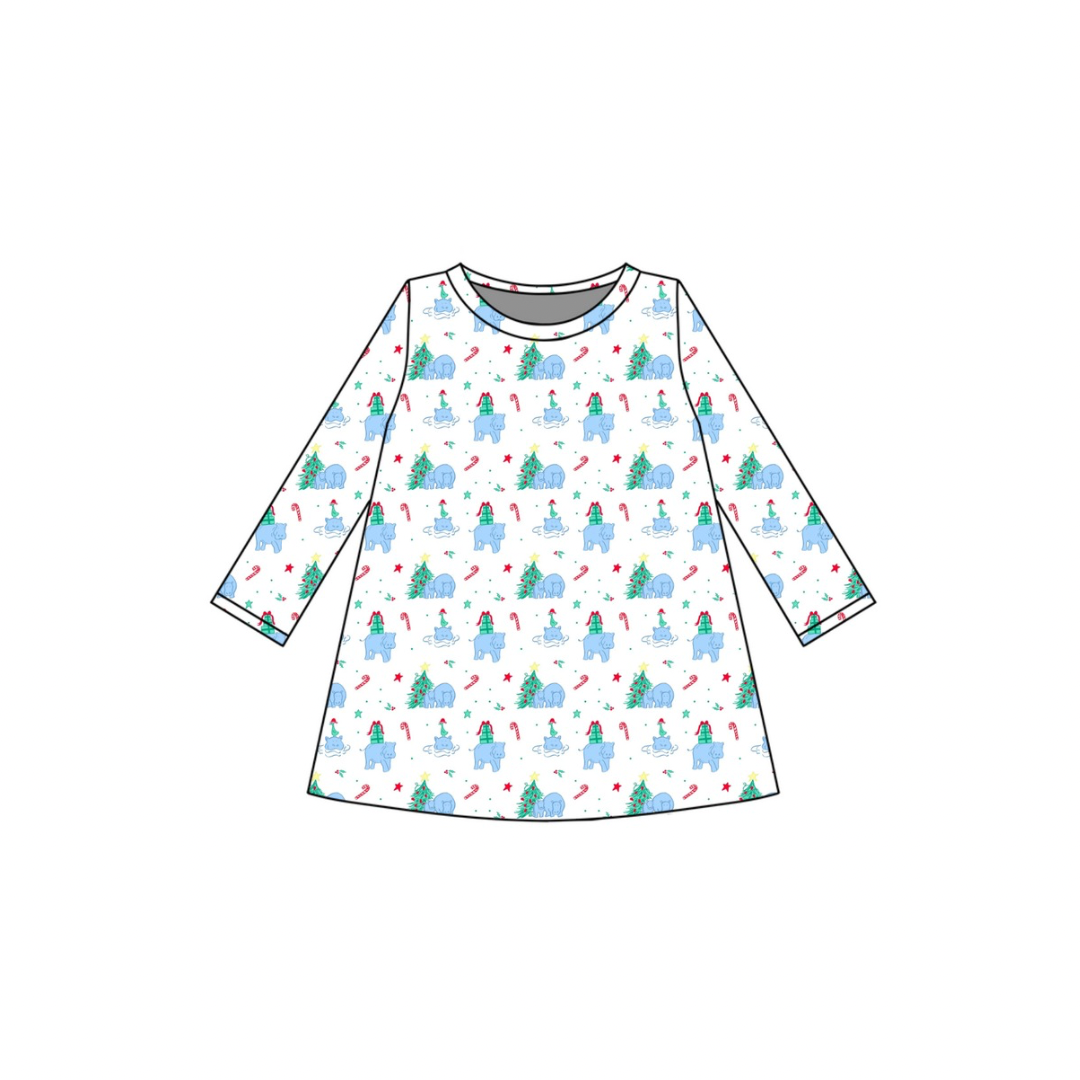 *PRE-ORDER* Dolly Dress- I Want a Hippopotamus for Christmas