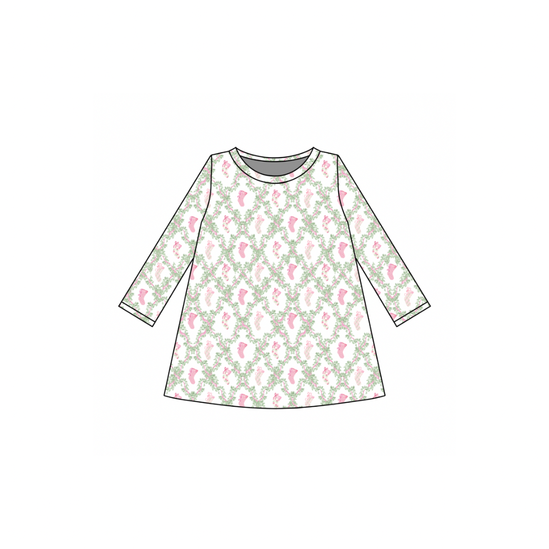 *PRE-ORDER* Dolly Dress- Evergreen Bows