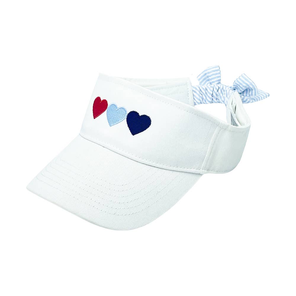 Patriotic Hearts Bow Visor (Youth-Junior)