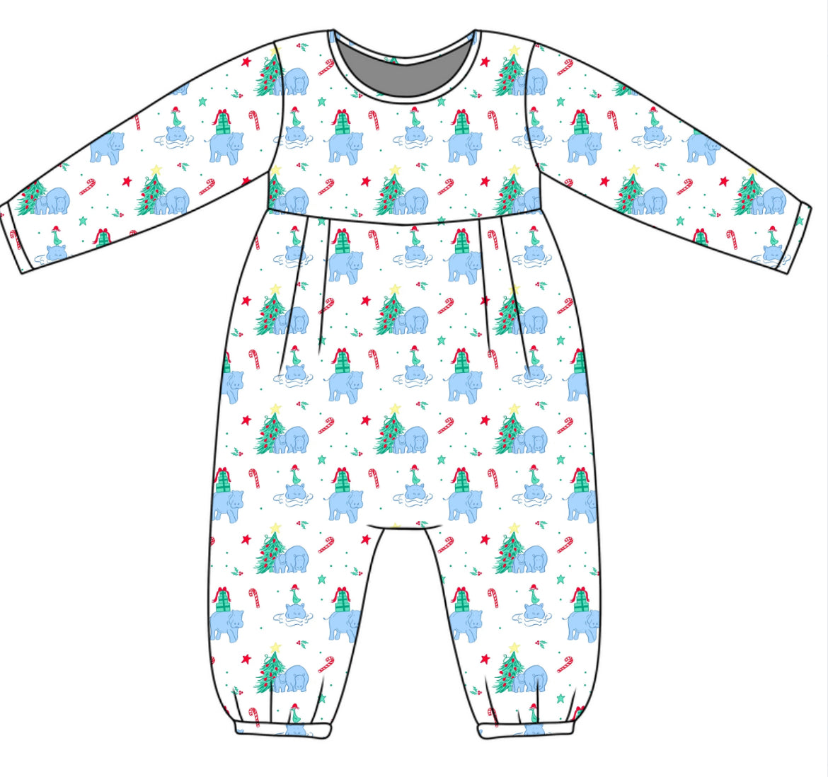 *PRE-ORDER* James Romper- I Want a Hippopotamus for Christmas