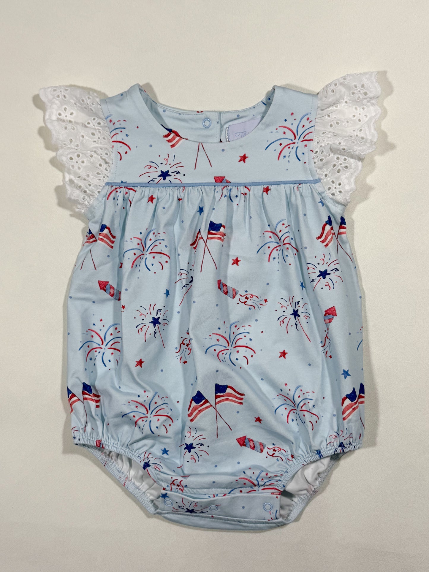 Elizabeth Eyelet Sleeve Bubble-Fireworks and Freedom