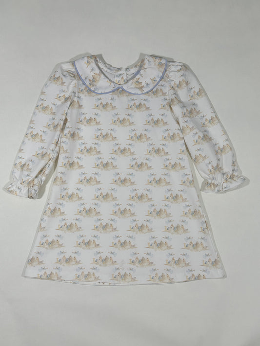 Dottie Dress- Bethlehem Blessings (Bayfield Blue)