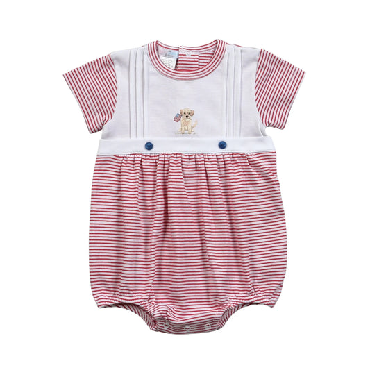 American Flag Hand Embroidered Boy Bubble
