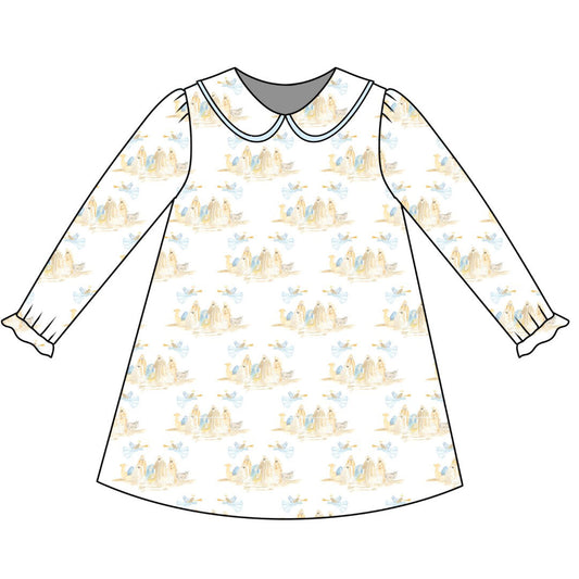 *PRE-ORDER* Dottie Dress- Bethlehem Blessings (Bayfield Blue)