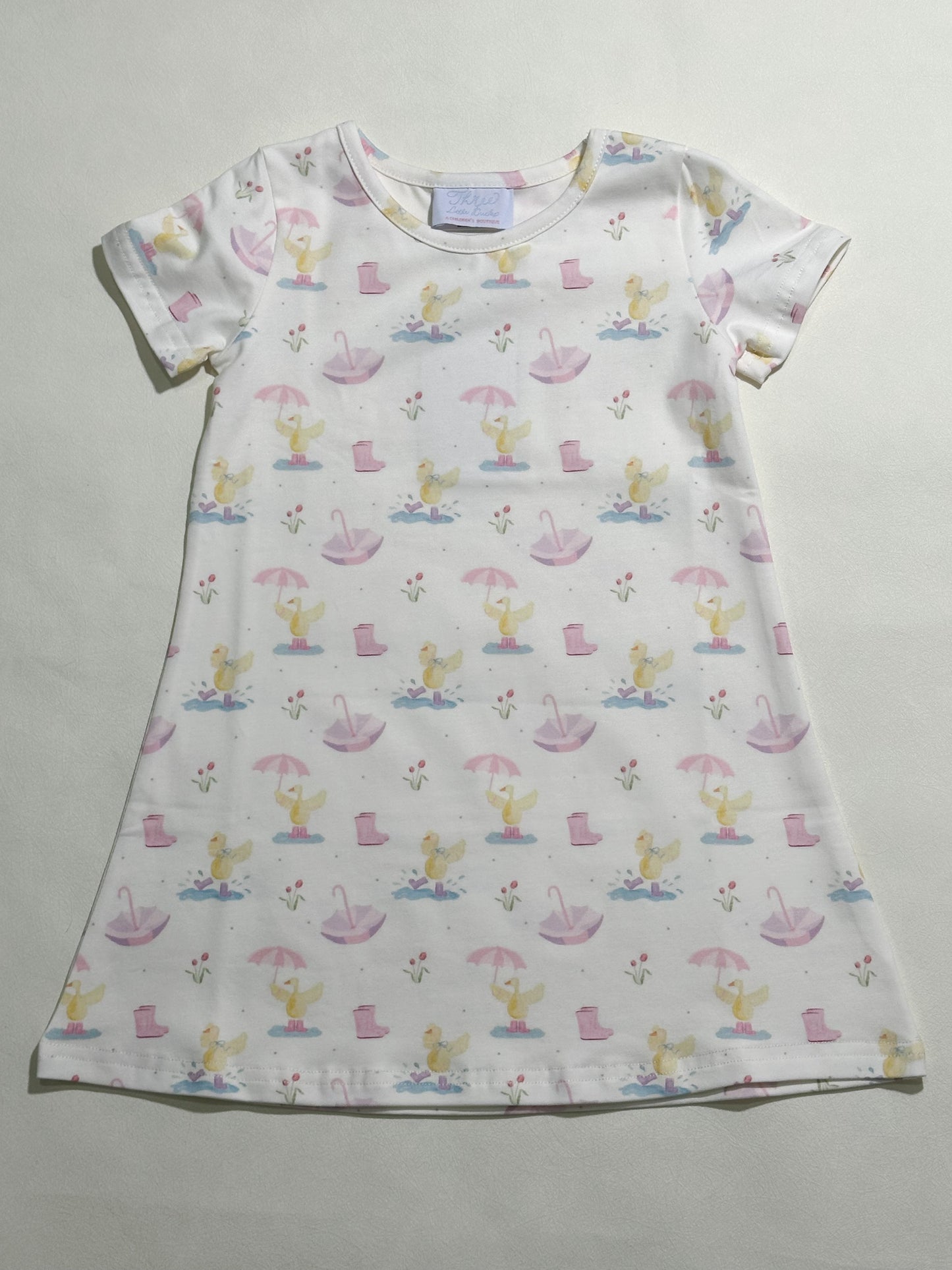 Charlotte Play Dress- Rainy Day Ducks