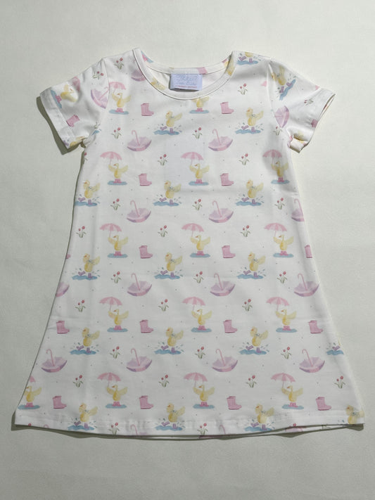 Charlotte Play Dress- Rainy Day Ducks