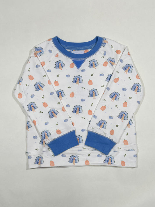 Campbell Crewneck- Gobble Gobble (Brighton Bay Blue)