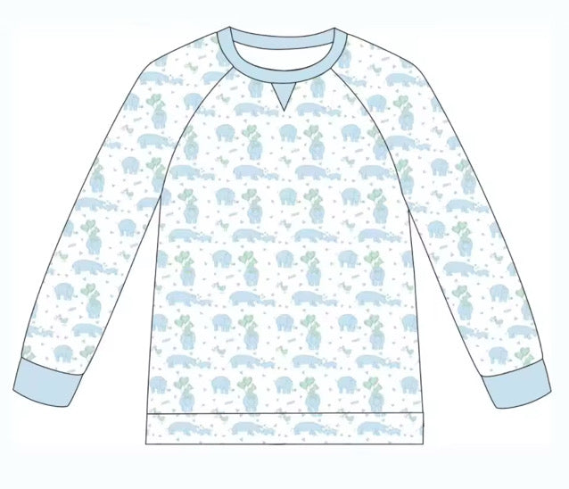 *PRE-ORDER* Campbell Crewneck- Be My Hippo-tine (Brookhaven Blue)