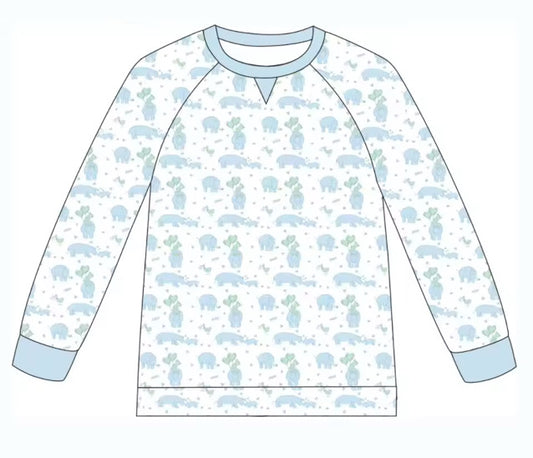 *PRE-ORDER* Campbell Crewneck- Be My Hippo-tine (Brookhaven Blue)