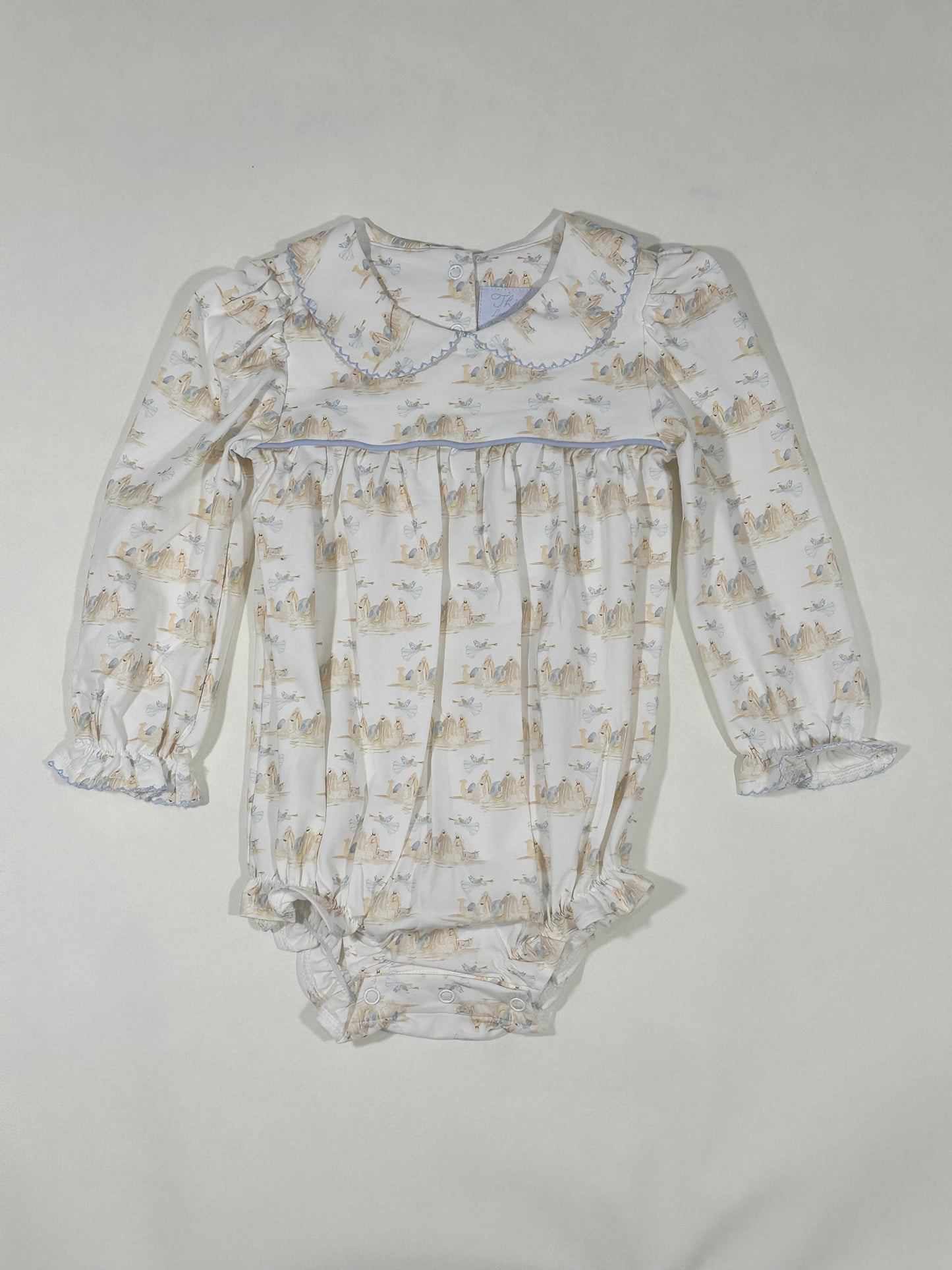 Bridget Long Sleeve Bubble- Bethlehem Blessings (Bayfield Blue)