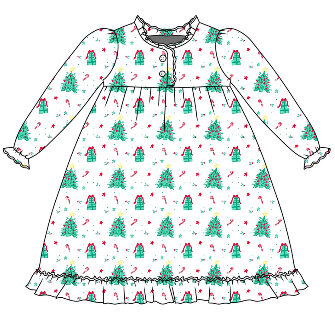 *PRE-ORDER* Noelle Nightgown- Classic Christmas