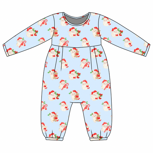 *PRE-ORDER* James Romper- Gifts of Joy in Frosty Blue