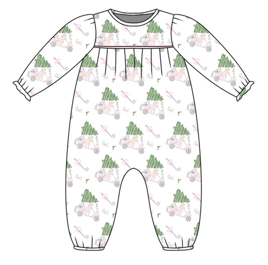 *PRE-ORDER* Ruthie Romper- Fairway Tinsel Club (Primrose Pink)