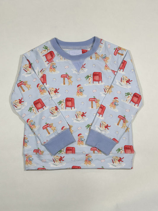 Campbell Crewneck- Letter to Santa Paws (Bayfield Blue)