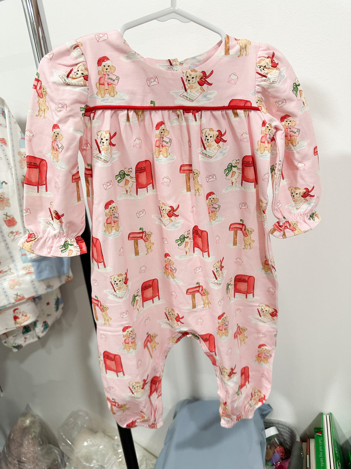 Ruthie Romper- Letter to Santa Paws (Rutledge Red)