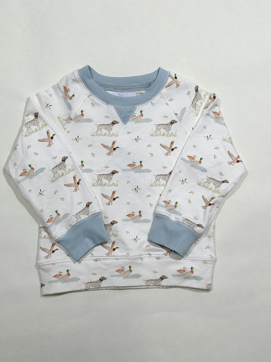 Campbell Crewneck- Duck Duck Dog (Bristol Blue)