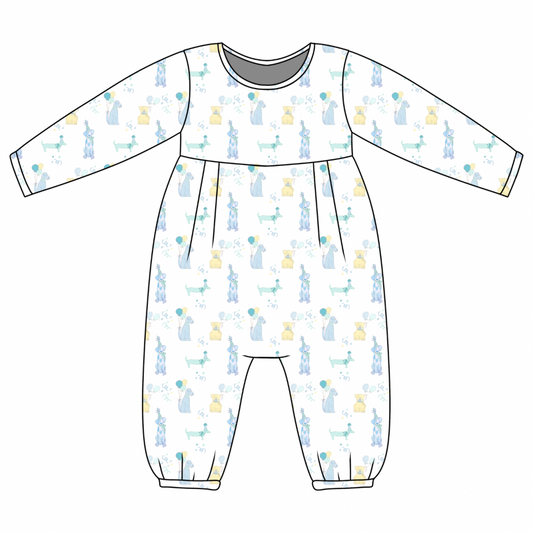 *PRE-ORDER* James Romper- Pawty Pups