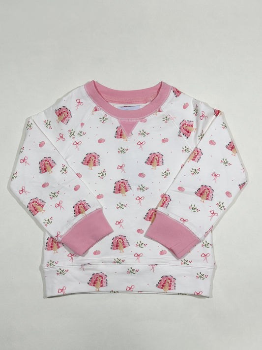 Campbell Crewneck- Gobble Gobble (Pennington Bay Pink)