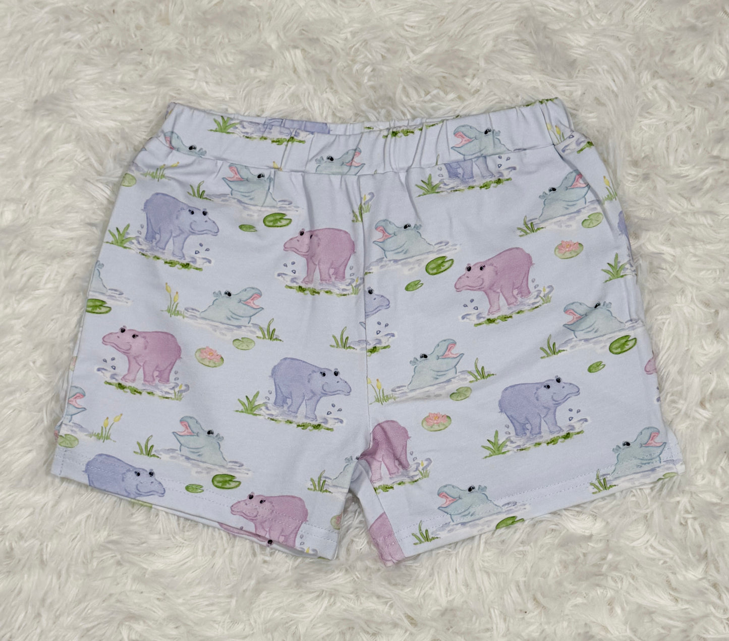 Stafford Shorts- Magnolia Marsh Hippos