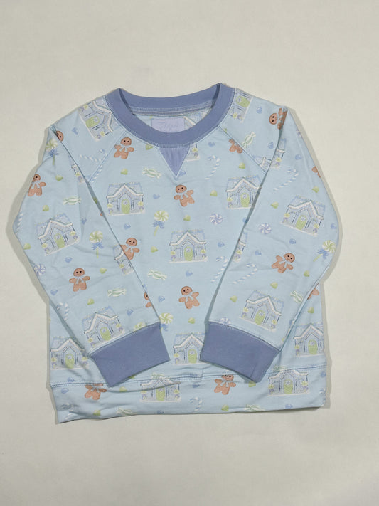 Campbell Crewneck- Candyland Dreams in Baltic Blue (Bayfield Blue)