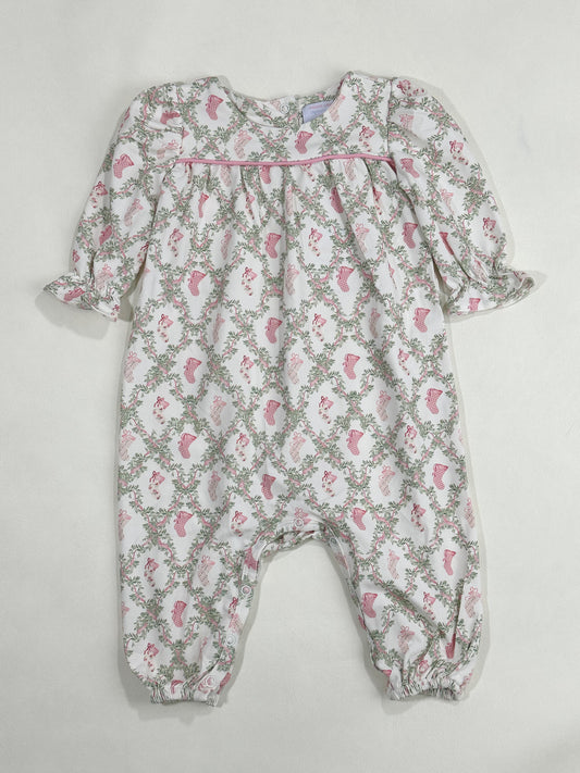 Ruthie Romper- Evergreen Bows (Pennington Bay Pink)