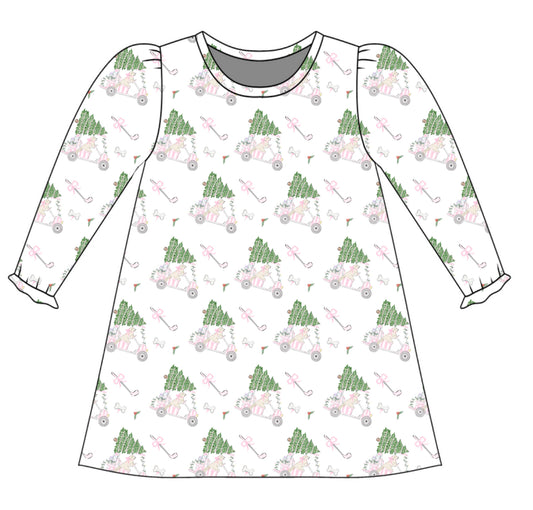 *PRE-ORDER* Charlotte Long Sleeve Play Dress- Fairway Tinsel Club