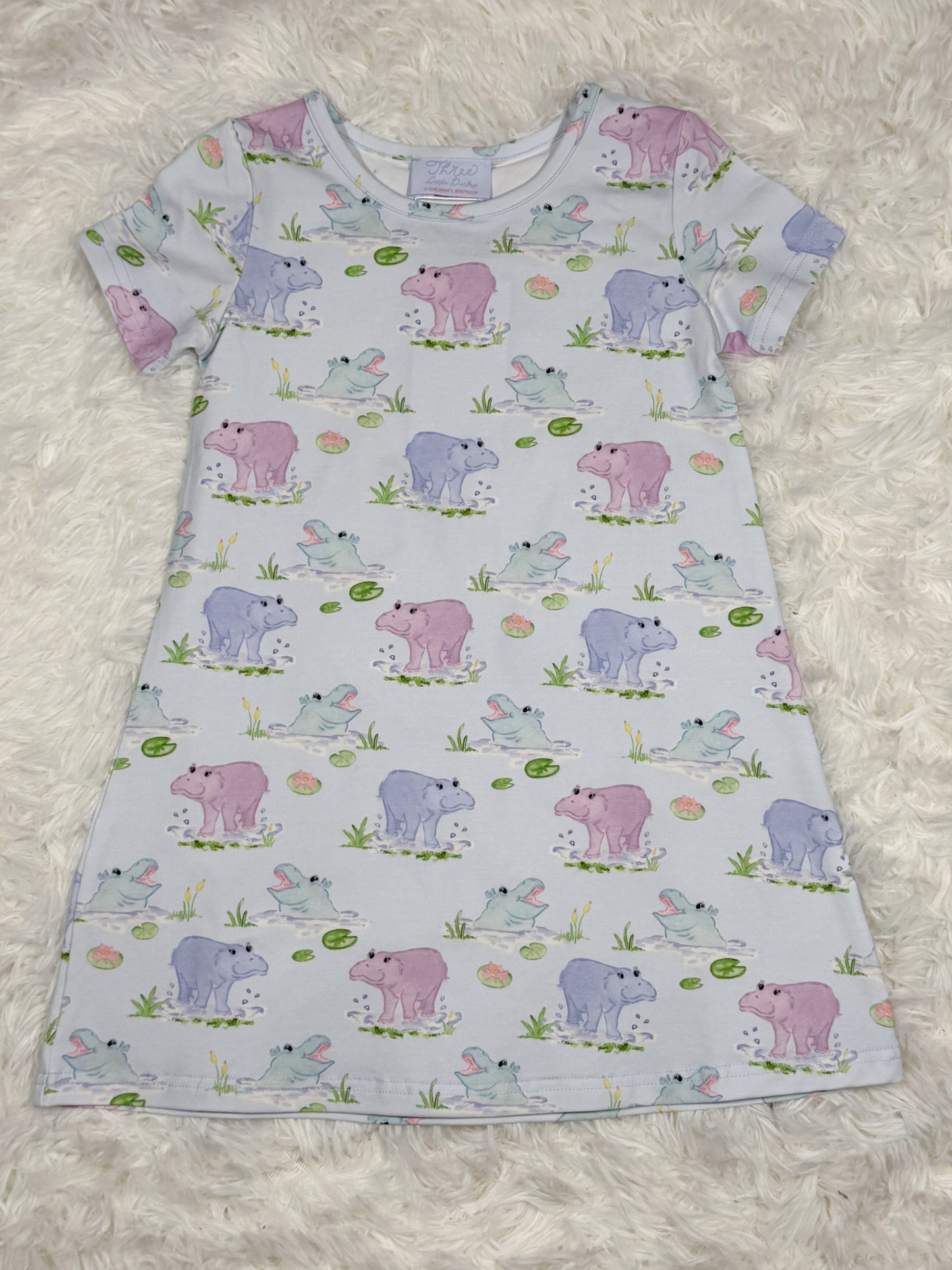 Charlotte Play Dress- Magnolia Marsh Hippos