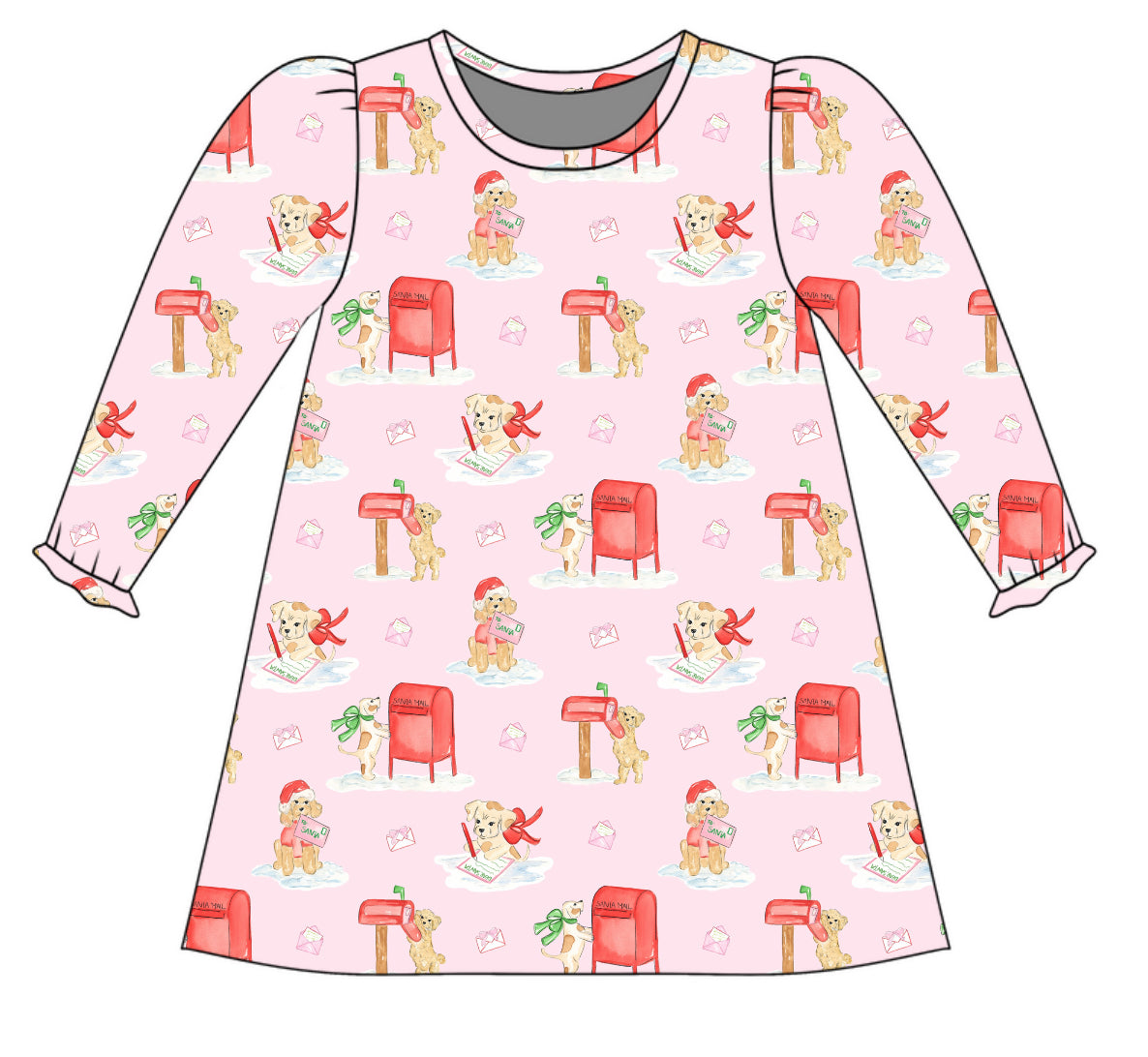 *PRE-ORDER* Charlotte Long Sleeve Play Dress- Letter to Santa Paws