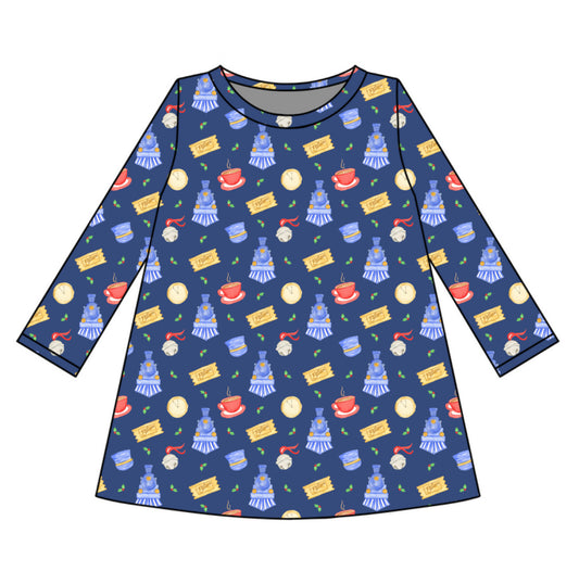*PRE-ORDER* Charlotte Long Sleeve Play Dress- Polar Express