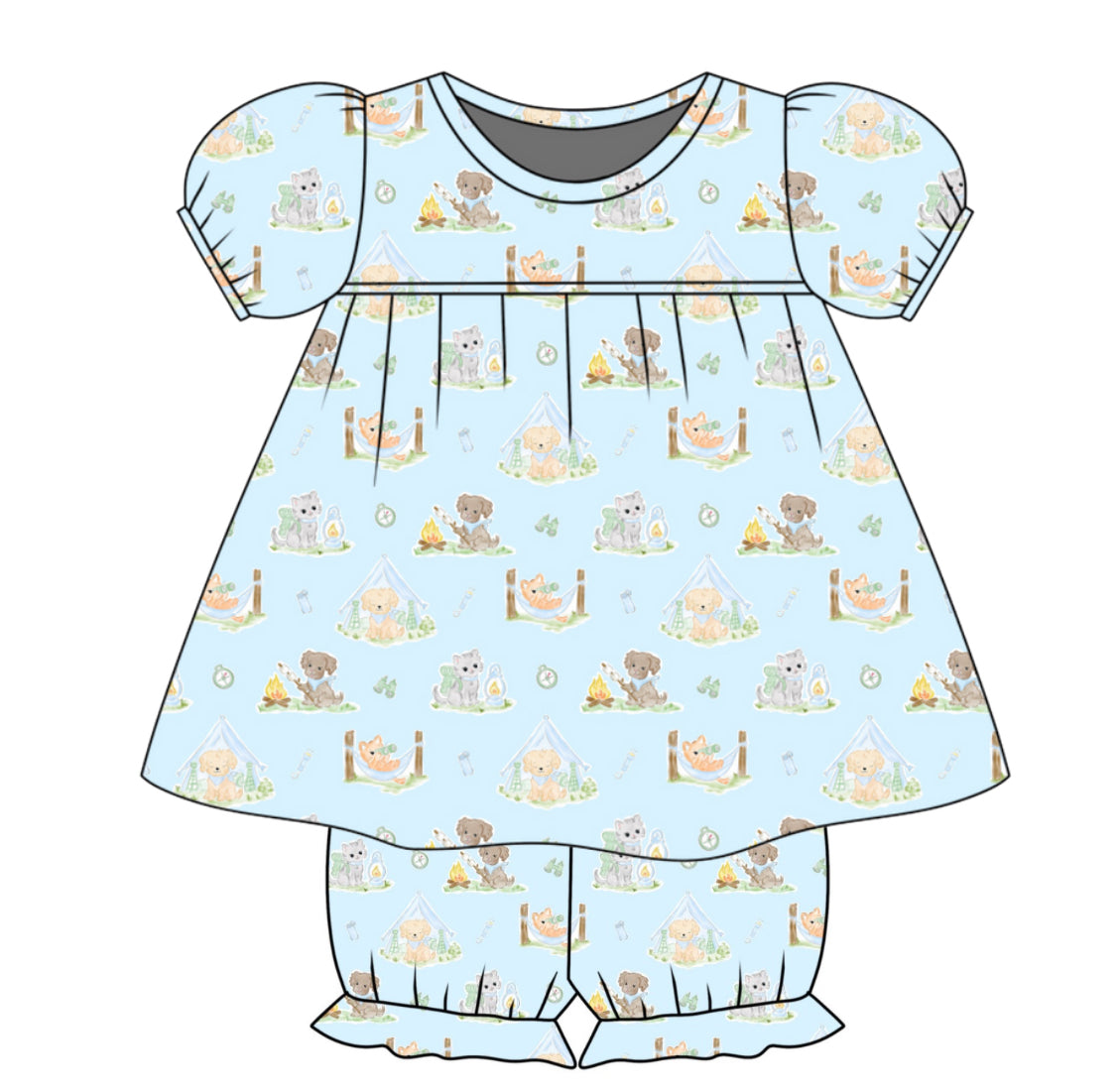 *PRE-ORDER* Hartford Bloomer Set- Pawprints & S’mores