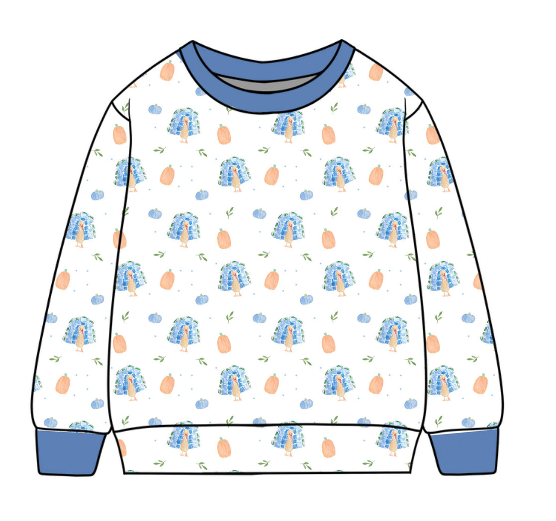 *PRE-ORDER* Campbell Crewneck- Gobble Gobble (Brighton Bay Blue)