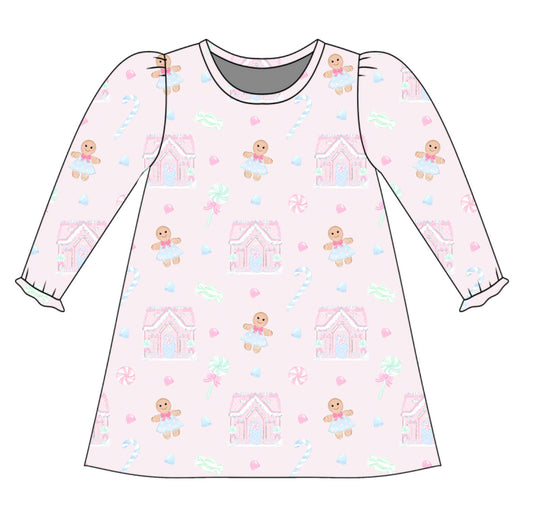 *PRE-ORDER* Charlotte Long Sleeve Play Dress- Candyland Dreams in Sugar Pink