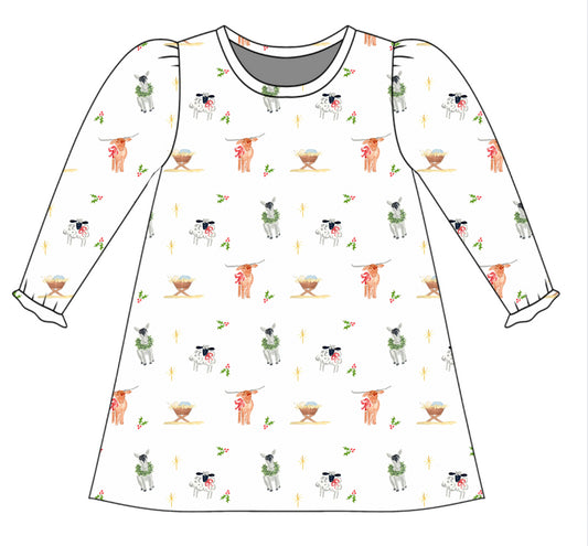*PRE-ORDER* Charlotte Long Sleeve Play Dress- Shepherds Watch