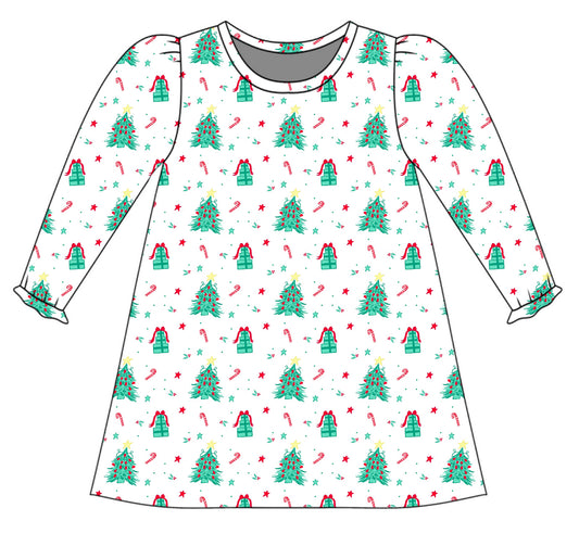 *PRE-ORDER* Charlotte Long Sleeve Play Dress- Classic Christmas